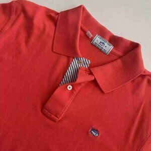 Southern Tide Men's Orange Skipjack Short Sleeve Polo Large